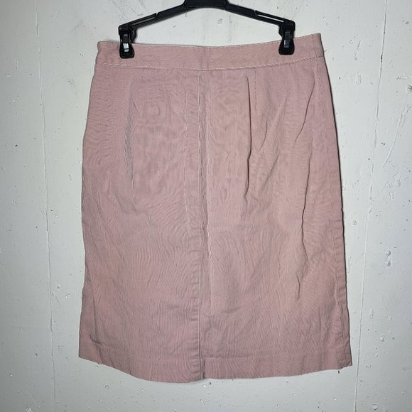 Talbots Womens Pink Stripe Midi Skirt Size 8 Career Office Summer Spring Career - Picture 2 of 11